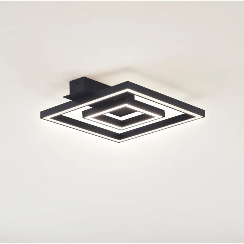 Lindby Plafoniera LED Madamo Nero - 30 cm
