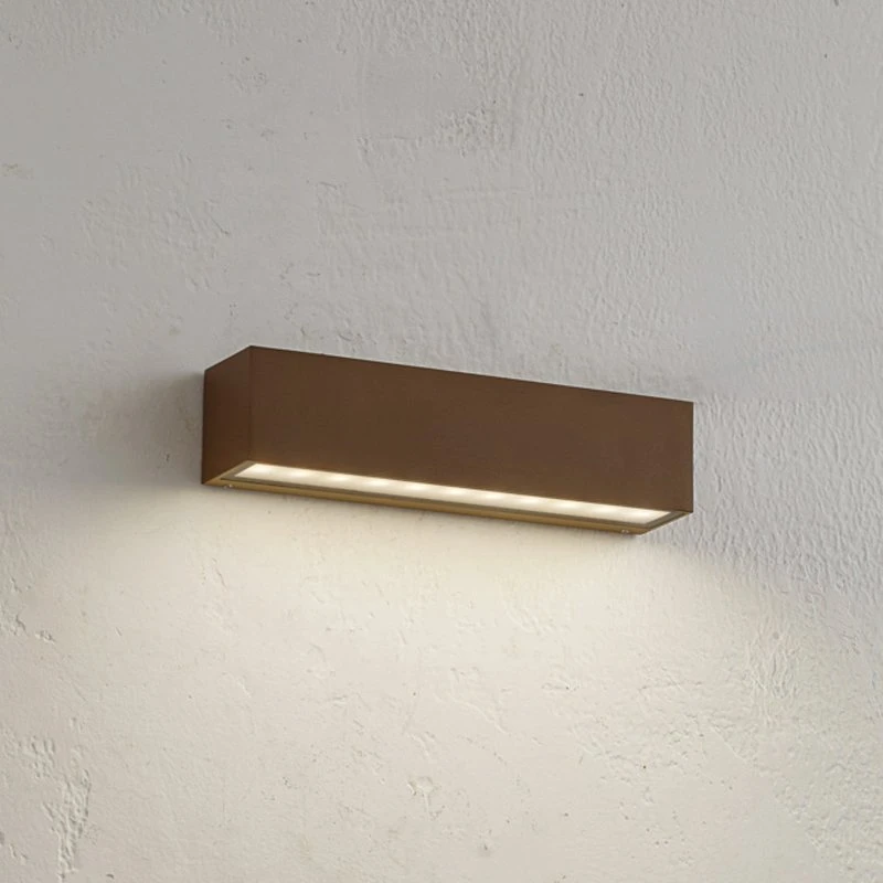 Lucande Applique da esterno LED Lengo 25cm Marrone Down 3000K