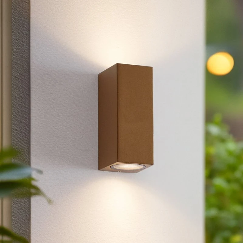 Lucande Xava Applique da Parete Esterna Up/Down Marrone