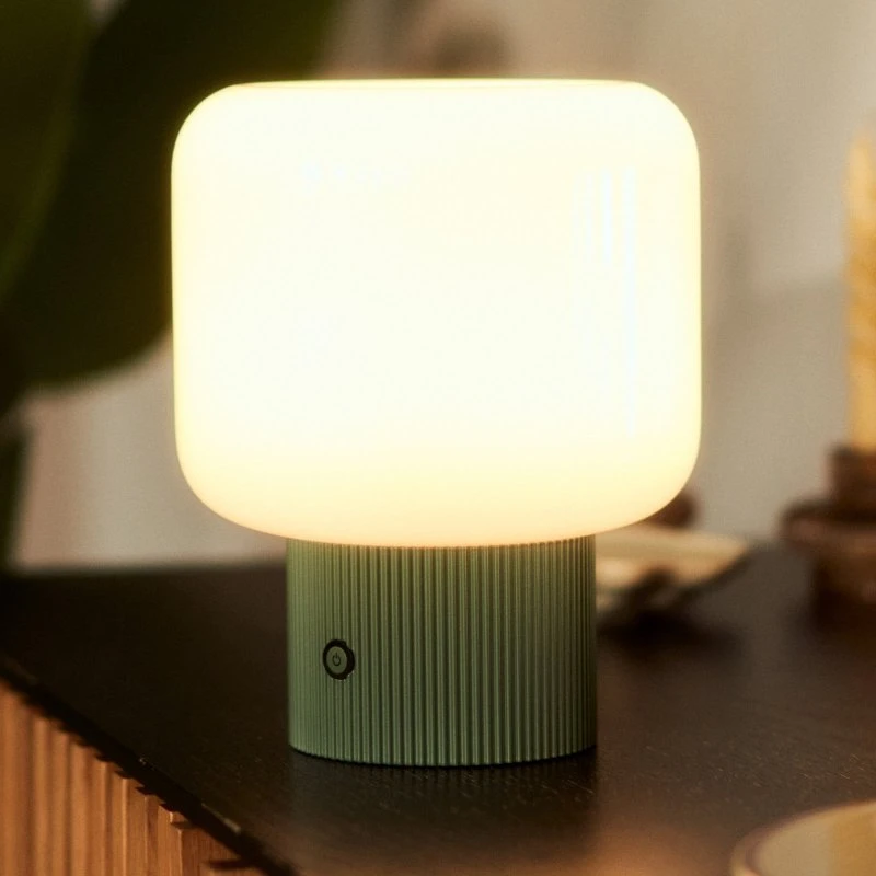 Lucande Lampada da Tavolo LED Ricaricabile Katrin Palme, Verde