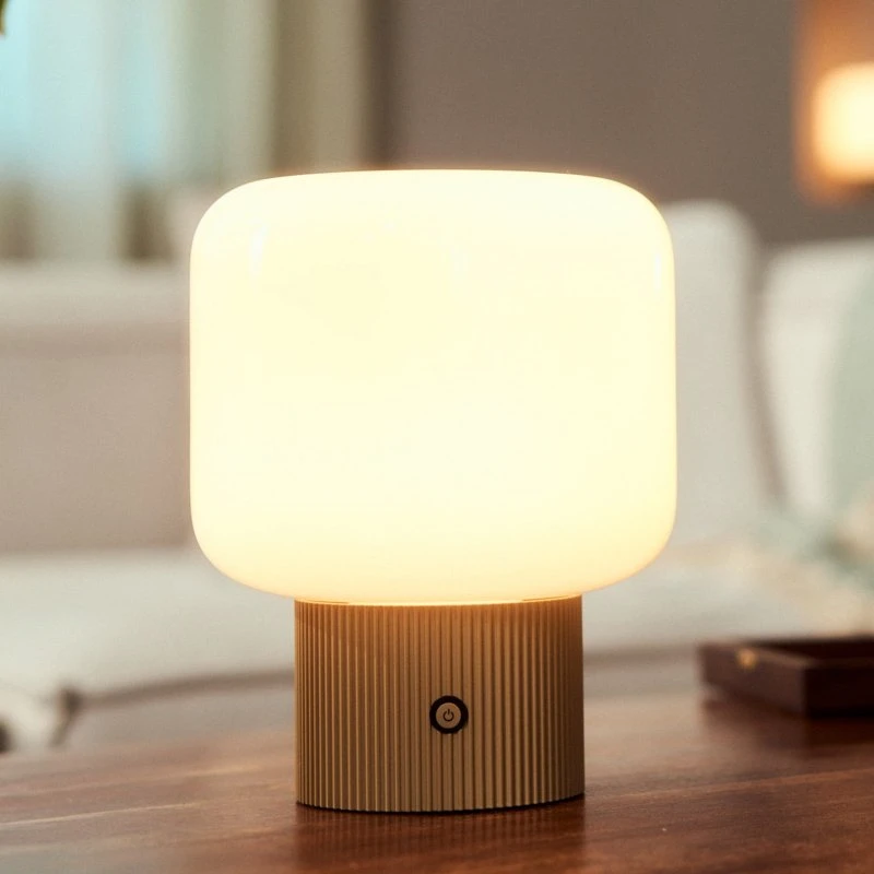 Lucande Lampada da Tavolo LED Ricaricabile Katrin Palme, Beige