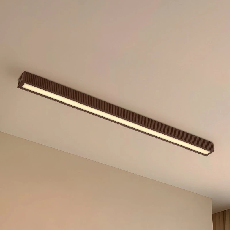 Lucande Plafoniera LED Emara 100 cm, Rovere Scuro, Dimmerabile