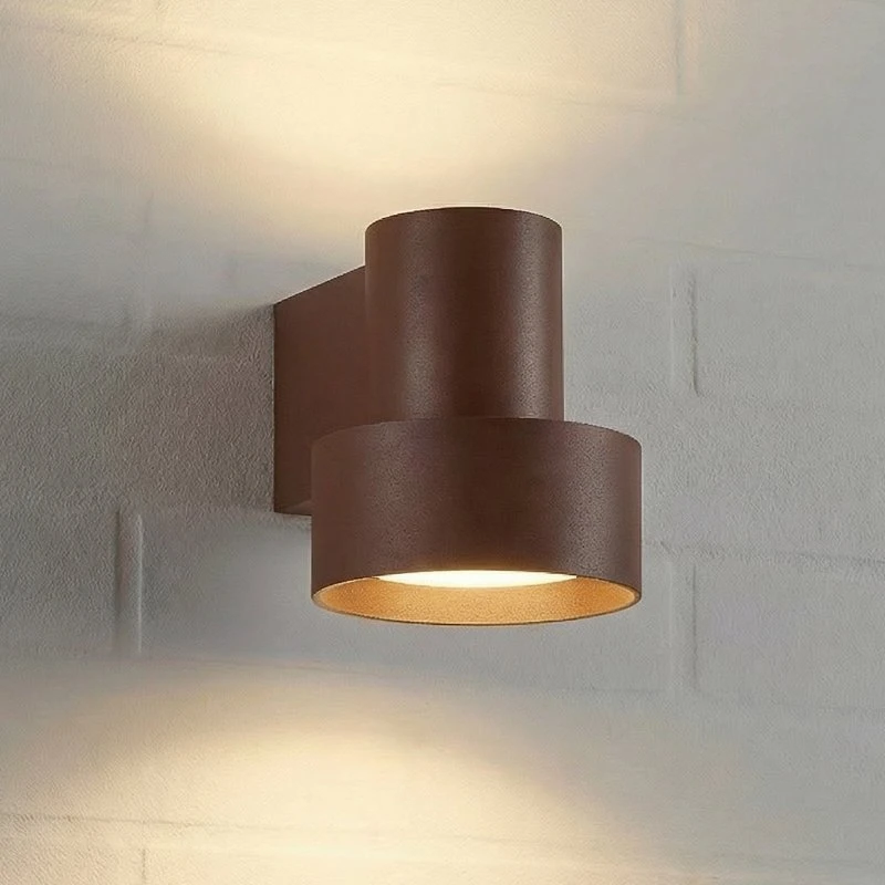 Applique da esterni LED Lucande Elune, marrone, IP44