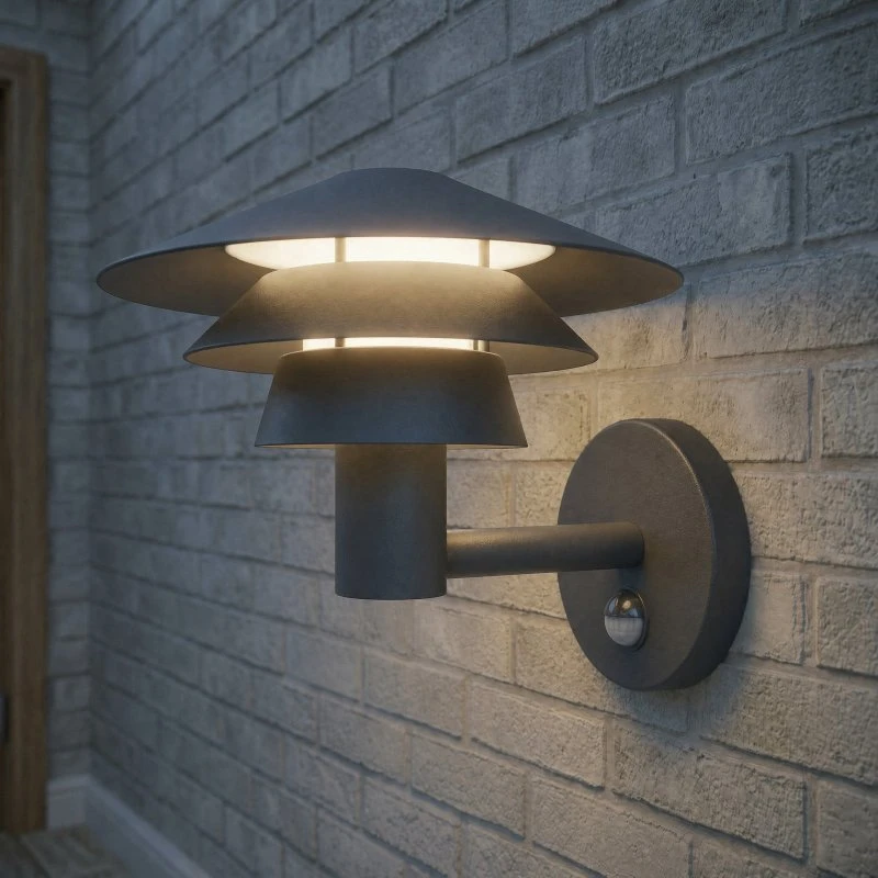 Lucande Montaro Applique da esterno LED con sensore, Antracite