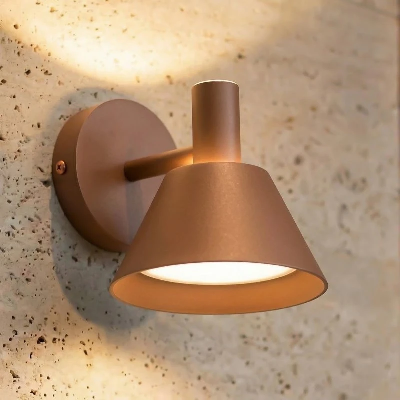 Applique da esterno LED Lucande Tabena Marrone IP44 CCT