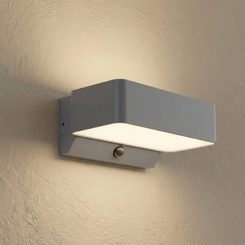 Applique da esterni LED Lindby Fando, antracite, con sensore, IP44