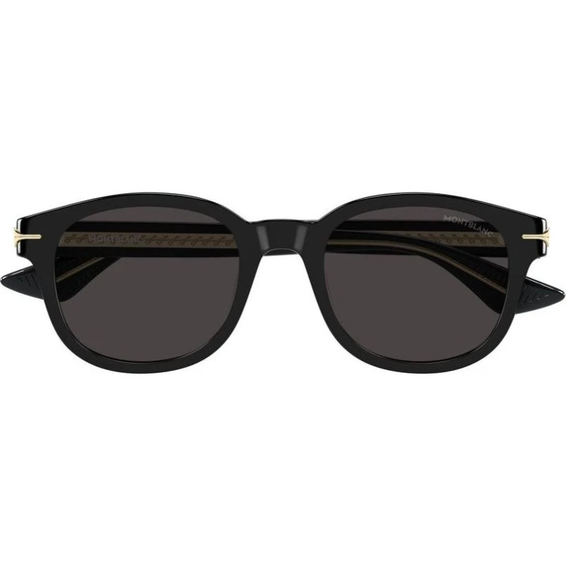 Montblanc MB0435S Occhiali da Sole Uomo Round Nero e Grigio