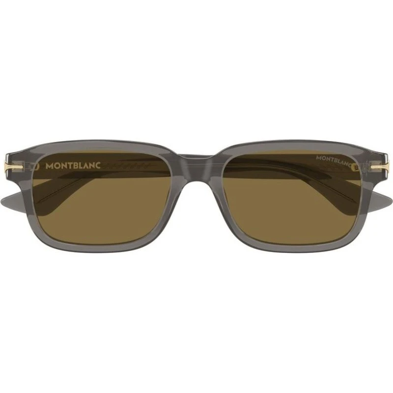 Montblanc MB0436S Occhiali da Sole Uomo Rettangolari Grigio e Marrone