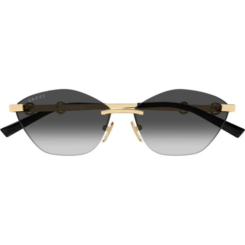 Gucci Occhiali da Sole GG02050S-001 Donna Cat-Eye Oro e Grigio