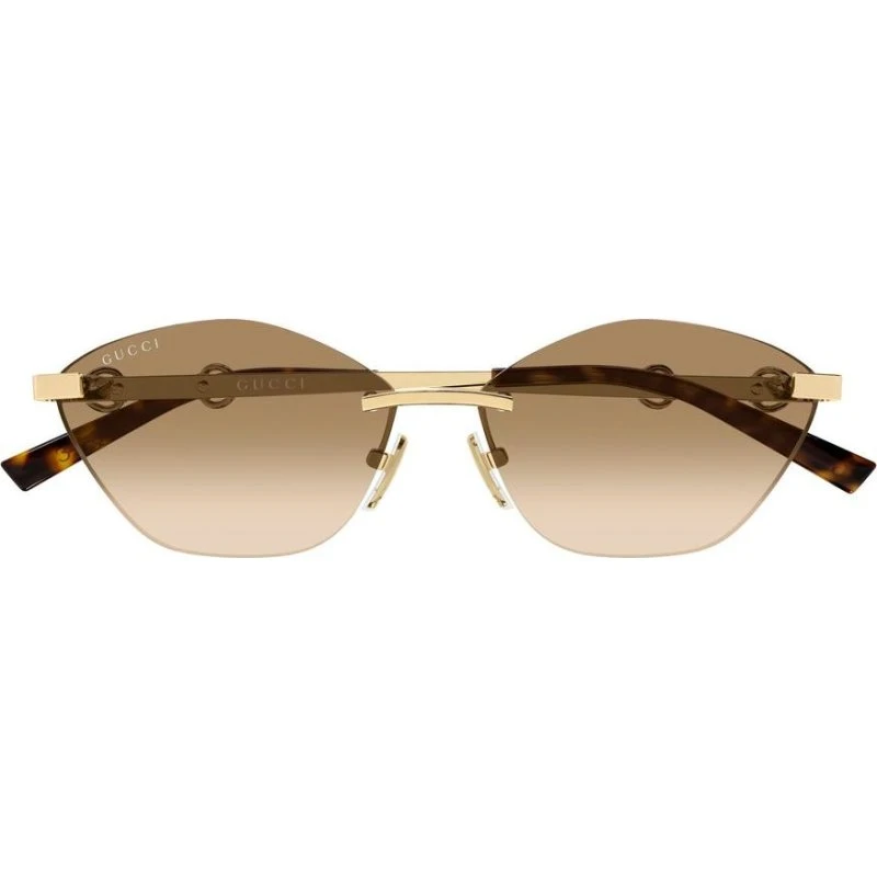 Gucci GG2050S-004 Occhiali da Sole Donna Cat-Eye Oro e Marrone