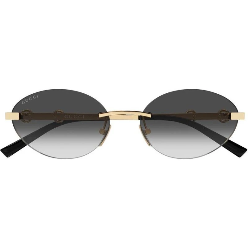 Gucci GG2051S Occhiali da Sole Donna Oro e Grigio Rotondi