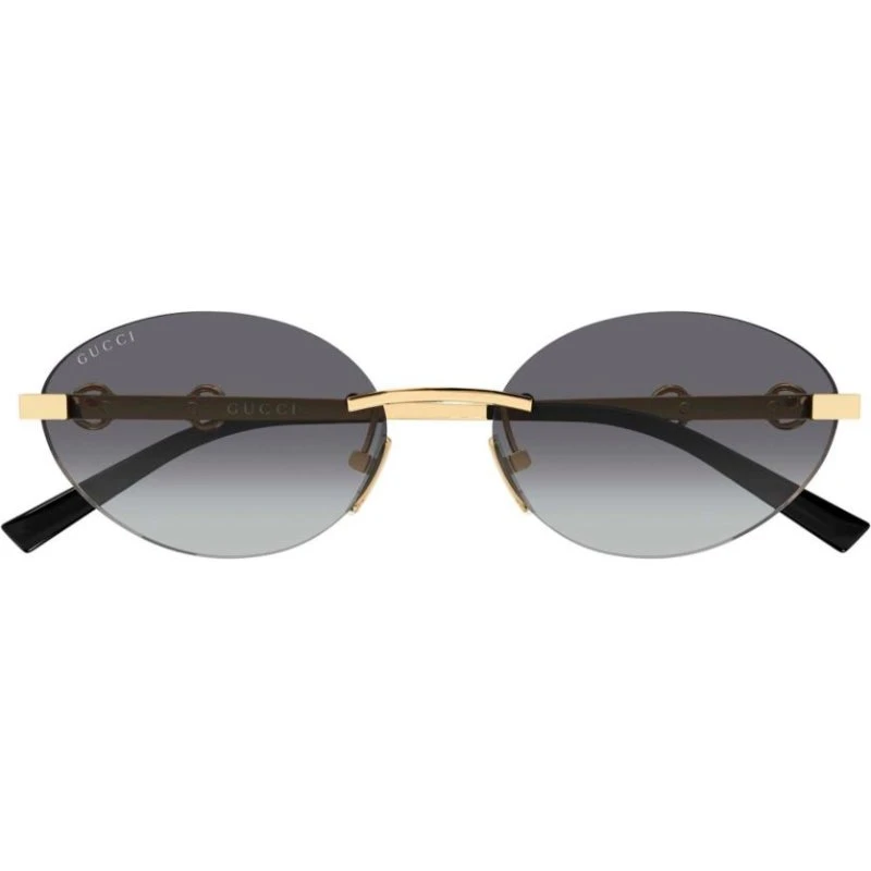 Gucci GG2051S Occhiali da Sole Donna Oro e Grigio Rotondi