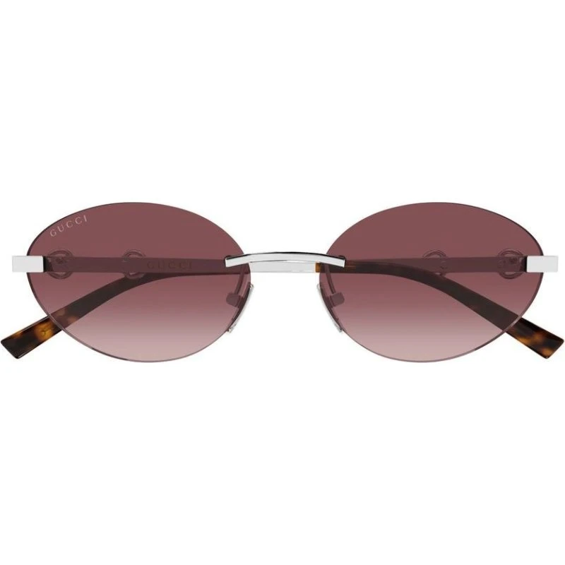 Gucci GG2051S Occhiali da Sole Donna Argento e Lenti Rosse