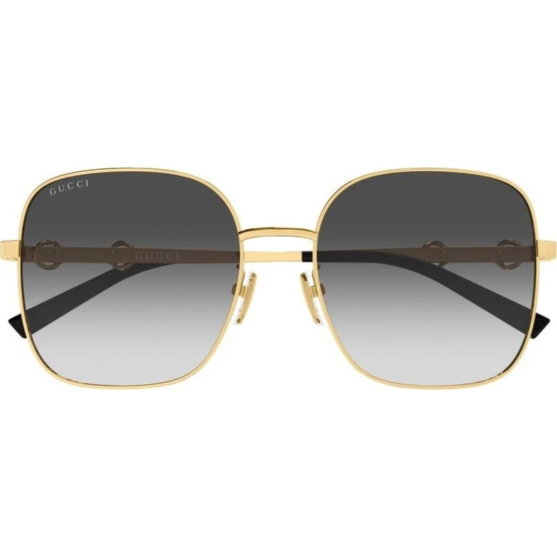 Gucci GG2053S Occhiali da Sole Donna Oro e Grigio Squadrati 58mm