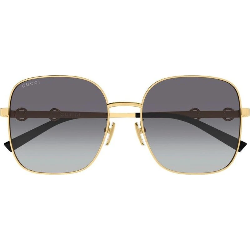 Gucci GG2053S Occhiali da Sole Donna Squadrati Oro e Grigio 58mm