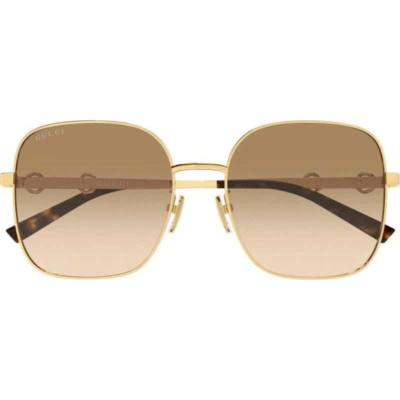 Gucci GG2053S Occhiali da Sole Donna Squadrati Oro e Giallo 58mm