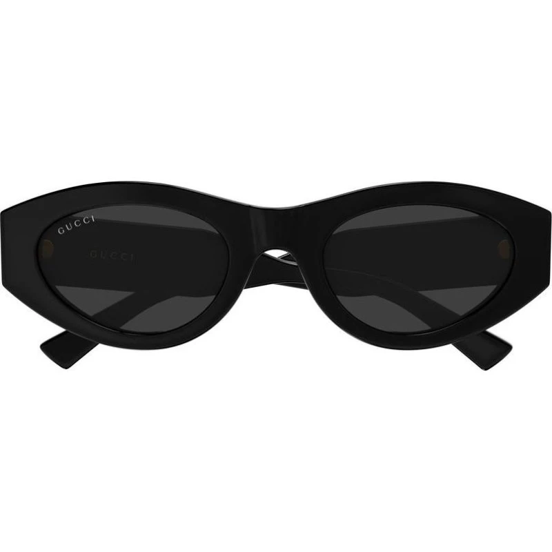 Gucci GG2065S Occhiali da Sole Donna Rotondi Neri con Lenti Grigie