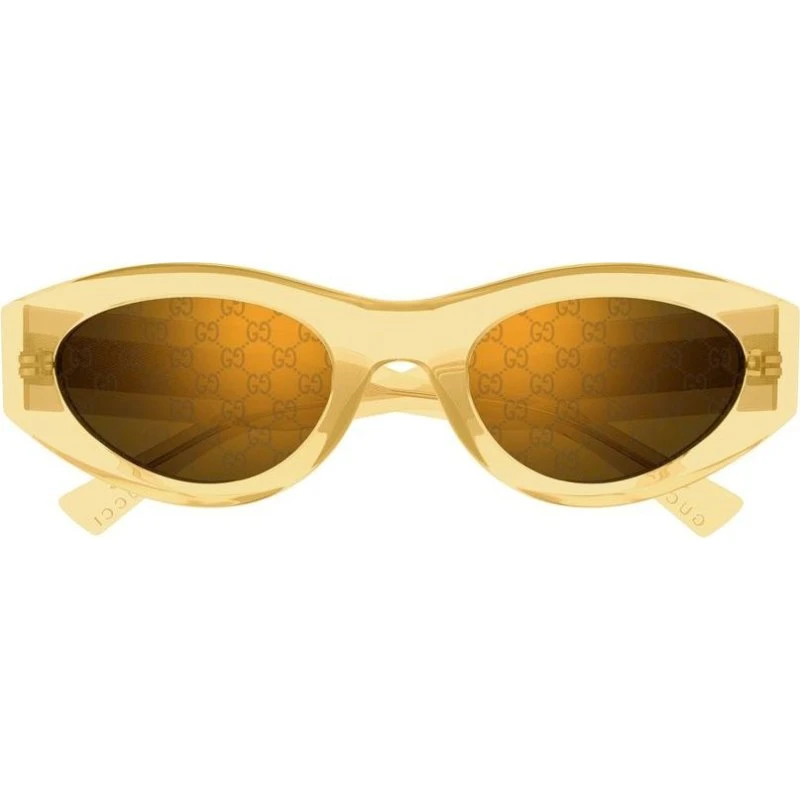 Gucci GG2065S Occhiali da Sole Donna Giallo e Marrone Rotondi