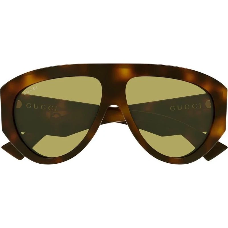 Gucci GG2128S Occhiali da Sole Uomo Avana Pilot Verde 58mm