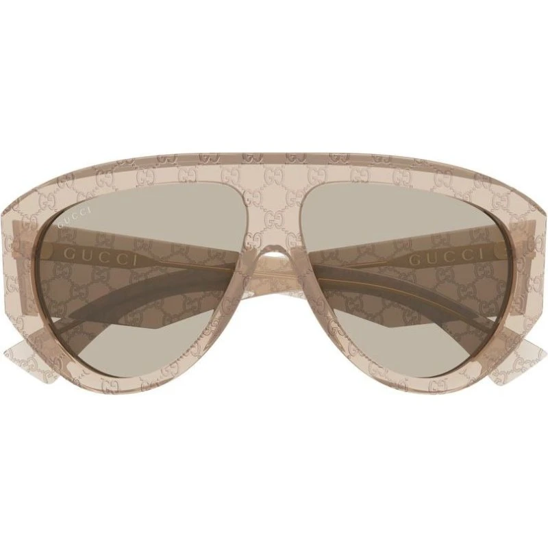 Gucci GG2128S Occhiali da Sole Pilot Marrone Uomo 58mm