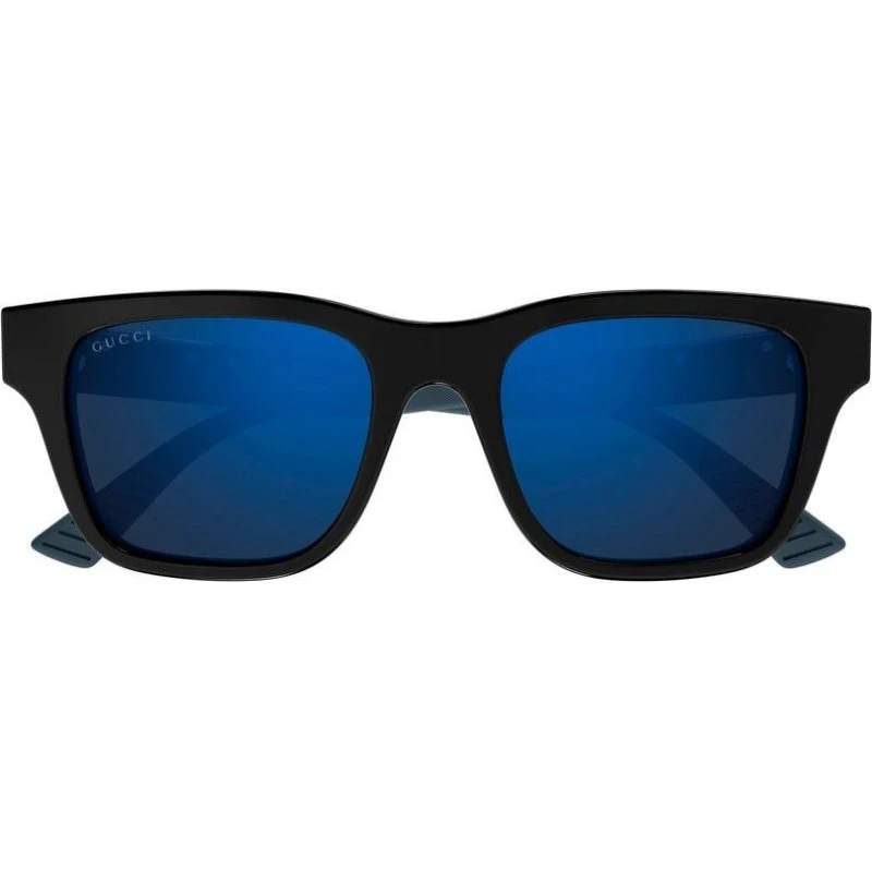 Gucci GG2089S Occhiali da Sole Uomo Nero Squadrati Blu 52mm