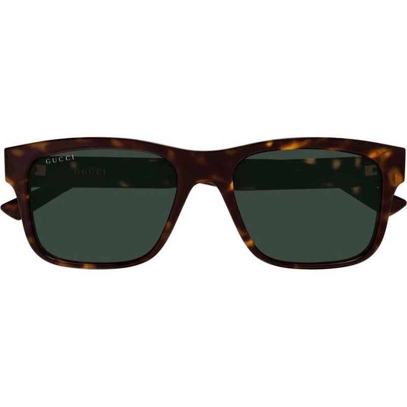 Gucci GG2085S Occhiali da Sole Uomo Squadrati Avana Verde 55mm