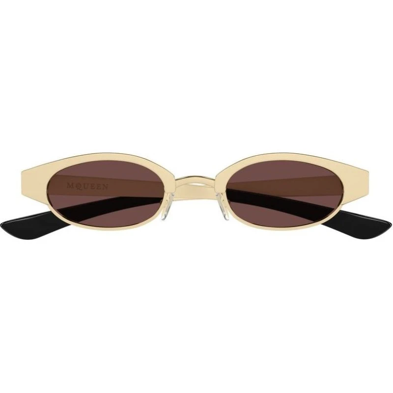 Alexander McQueen Occhiali da Sole AM0545S Oro e Marrone