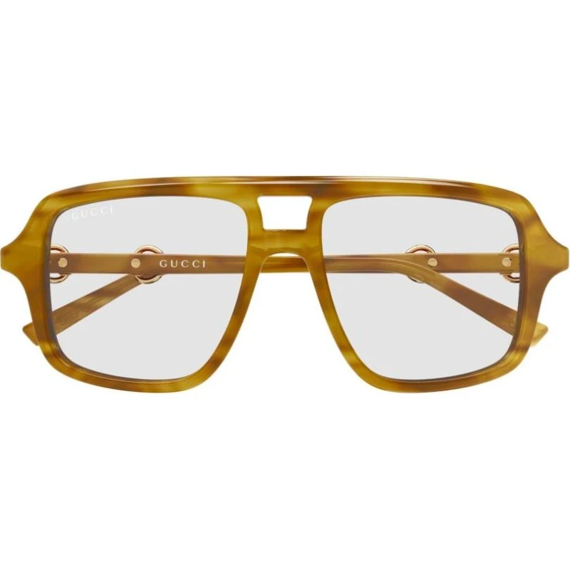 Gucci GG2052S Occhiali da Sole Donna Pilot Avana Trasparente 55mm