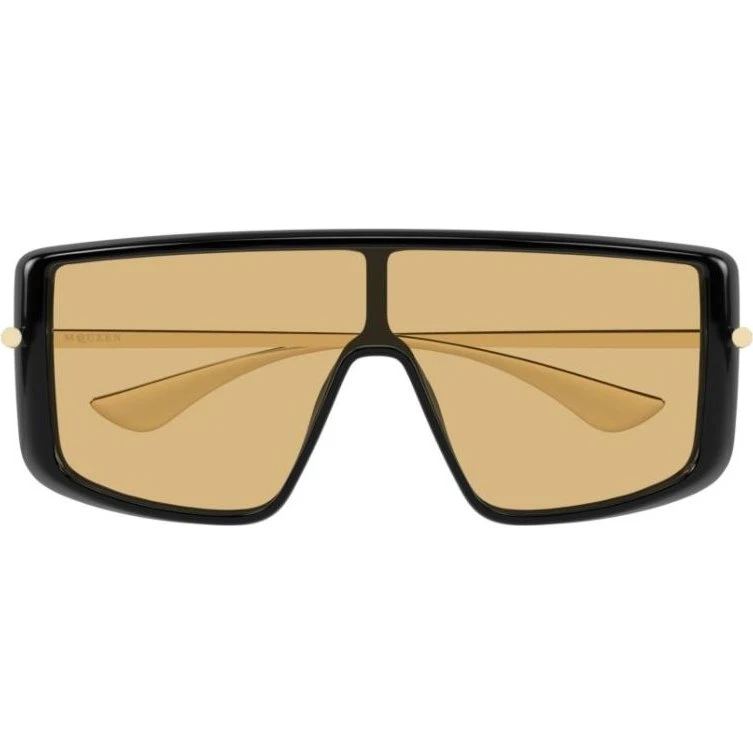 Alexander McQueen AM0524S Occhiali da Sole Mascherina Nero e Marrone