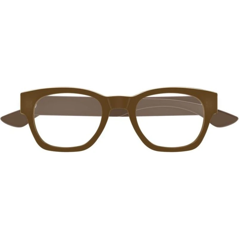 Alexander McQueen AM0530O Occhiali da Vista Uomo Marrone Geometrici