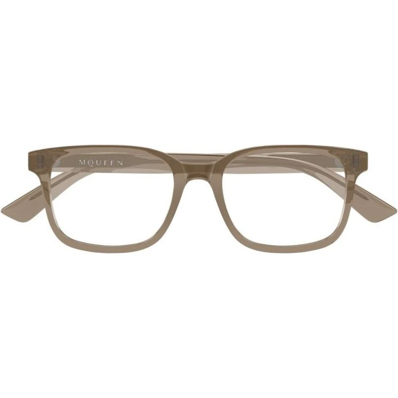 Alexander McQueen AM0541O Occhiali da Vista Uomo Marrone Squadrati