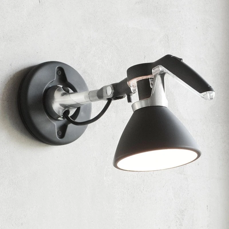 Luceplan Fortebraccio Applique da Parete Nero Ø 11 cm