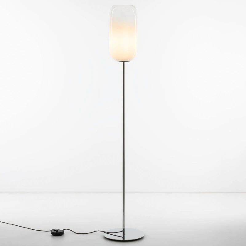 Artemide Gople Piantana in Vetro Soffiato Bianco