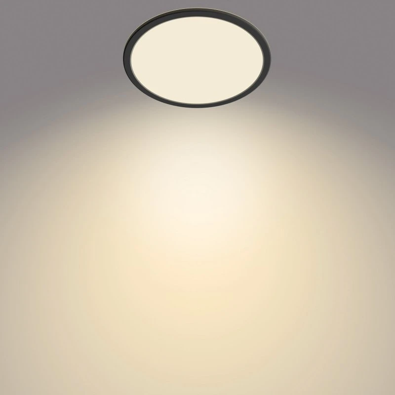 Philips Plafoniera LED SuperSlim Nera Ø 24,5 cm IP44