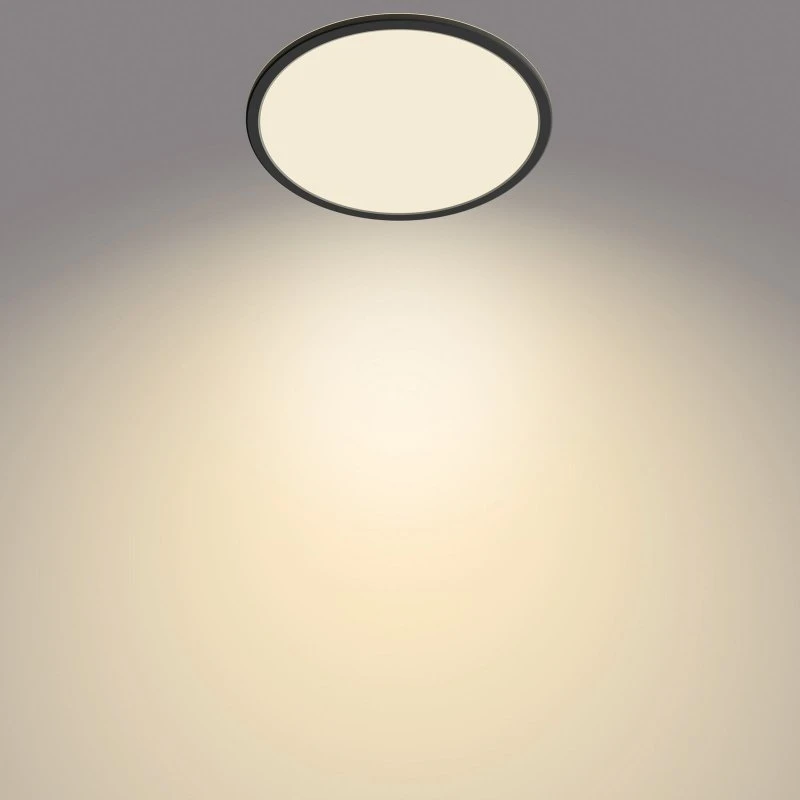 Philips Plafoniera LED SuperSlim Nera, Ø 29,5 cm, IP44