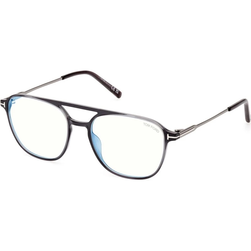 TOM FORD FT5874-B 020 Montatura Occhiali da Vista Pilot Grigio