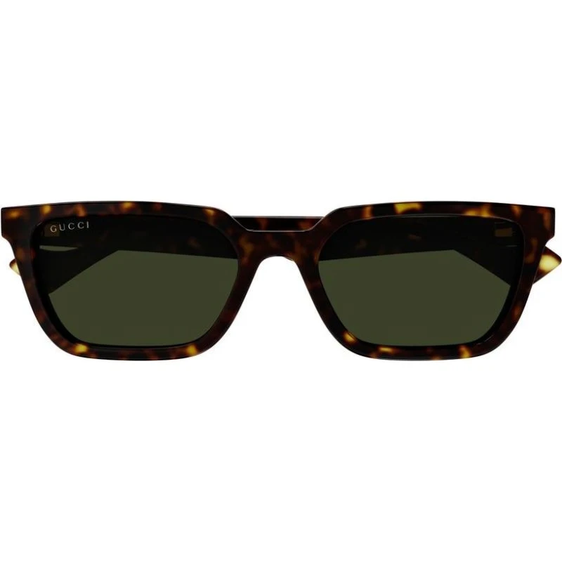 Gucci GG1539S Occhiali da Sole Uomo Avana Squadrati Verde 55mm