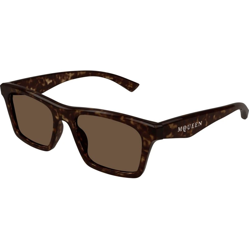 Alexander McQueen AM0472S 002 Occhiali da Sole Quadrati Havana
