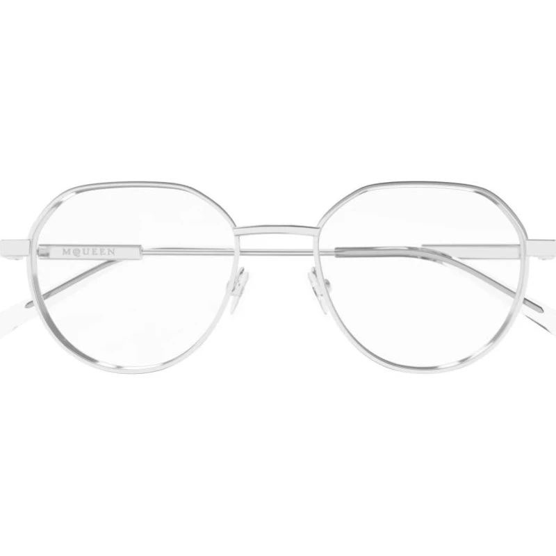 Alexander McQueen AM0479O Occhiali Da Vista Rotondi Argento