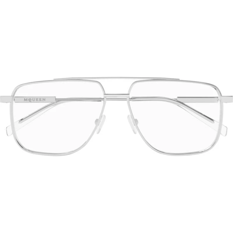 Alexander McQueen AM0480O Occhiali da Vista Argento Squadrati