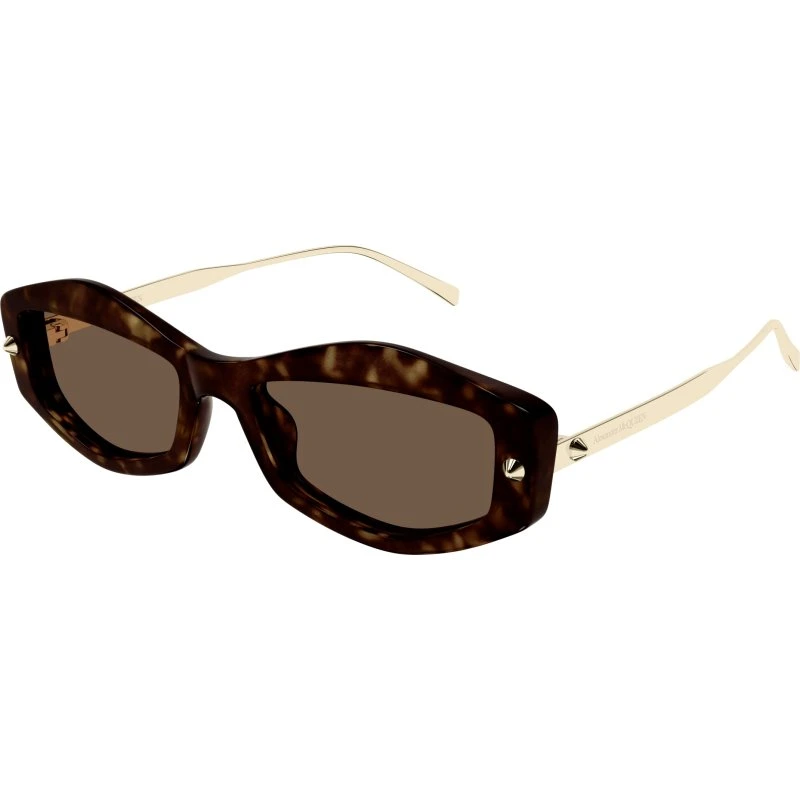 Alexander McQueen AM0482S 002 Occhiali da Sole Squadrati Havana