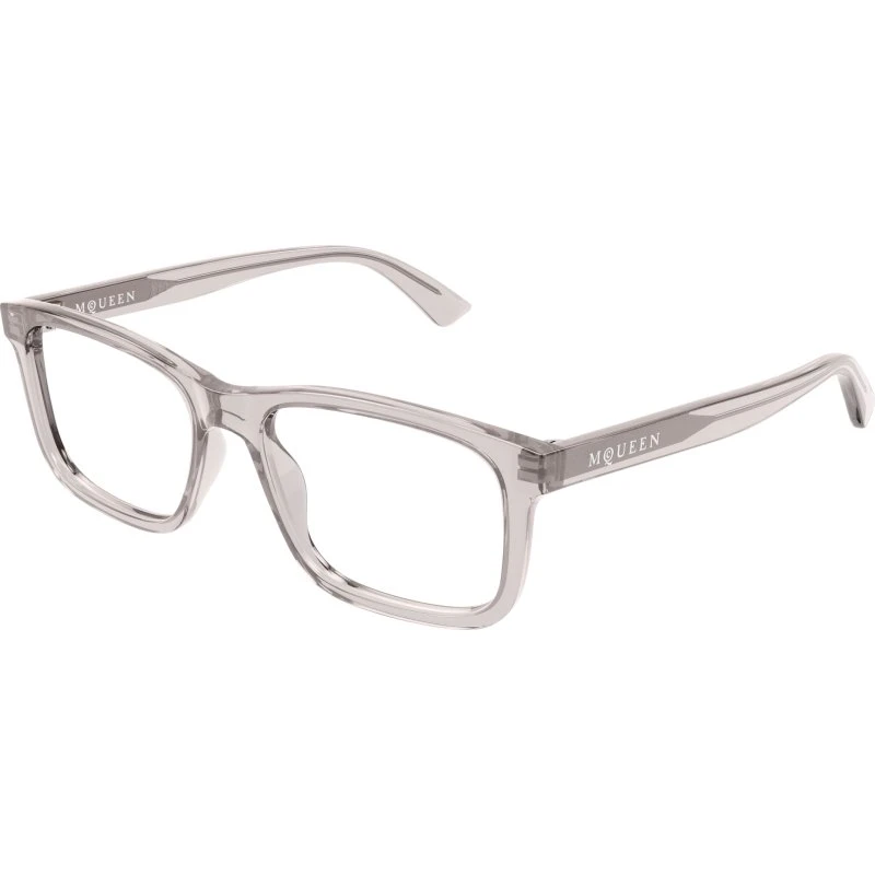Alexander McQueen AM0486O 003 Occhiali da Vista Quadrati Grigio Trasparente