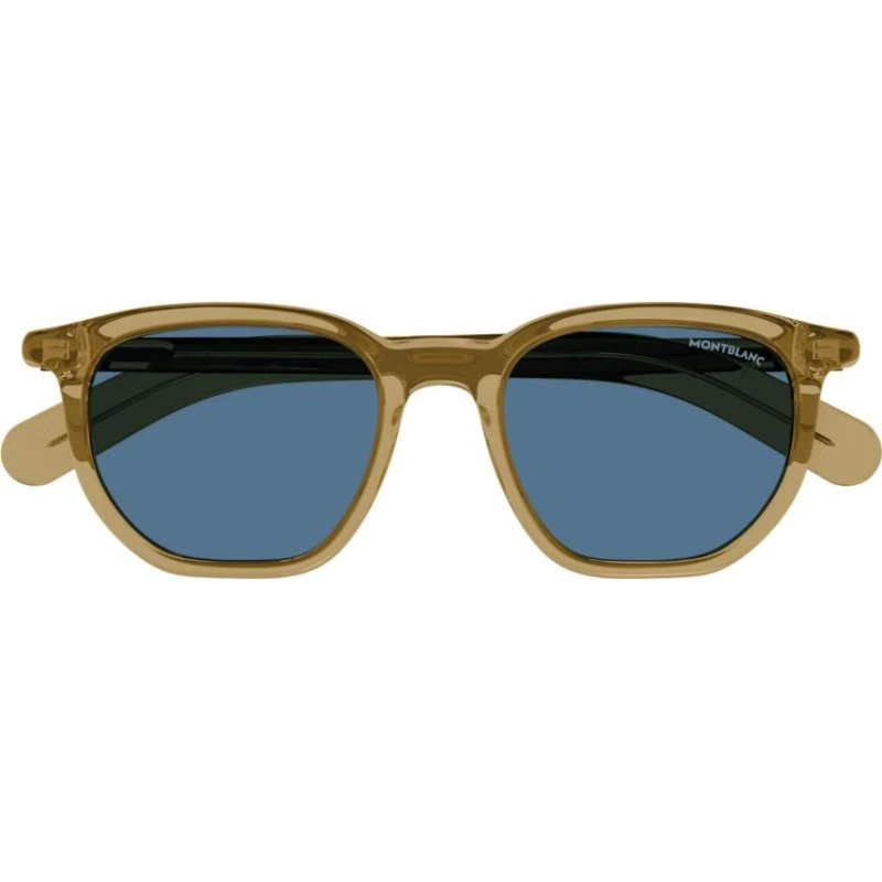 Montblanc MB0352S Occhiali da Sole Squadrati Marrone e Blu 50mm
