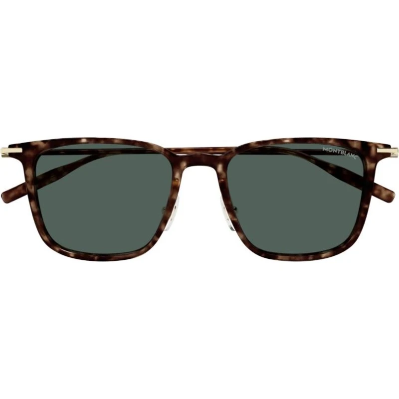 Montblanc MB0354S Occhiali da Sole Uomo Avana Squadrati Verde 52mm