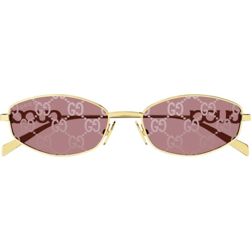 Gucci GG1802S Occhiali da Sole Donna Oro e Lenti Rosse 55mm