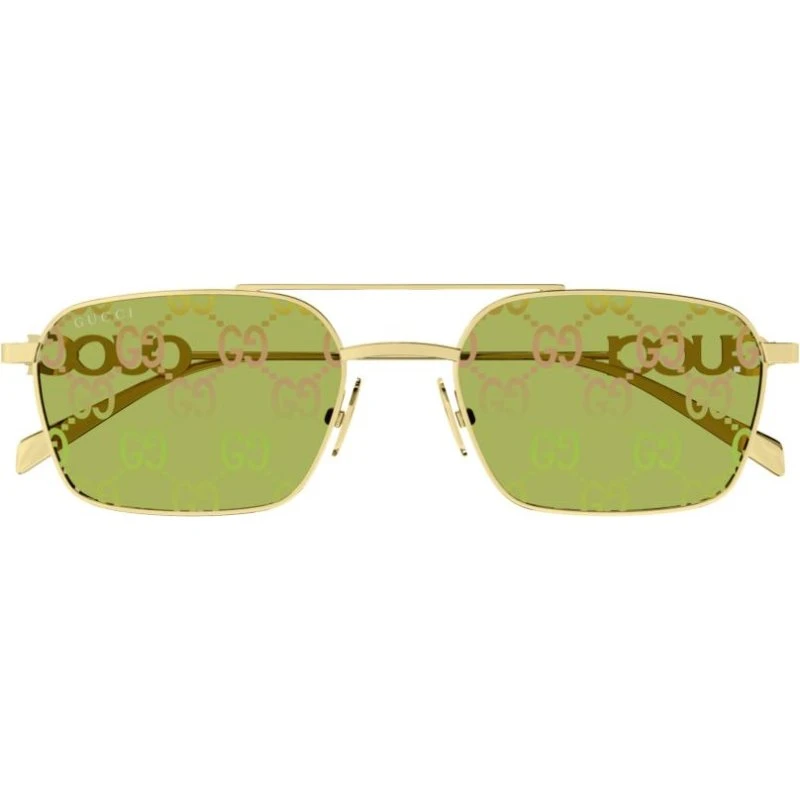 Gucci GG1804S Occhiali da Sole Quadrati Oro e Verde 54mm