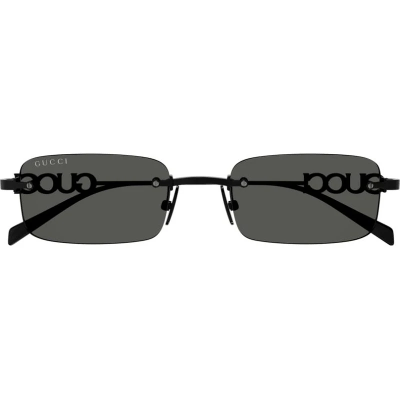 Gucci GG1808S Occhiali da Sole Quadrati Neri con Lenti Grigie