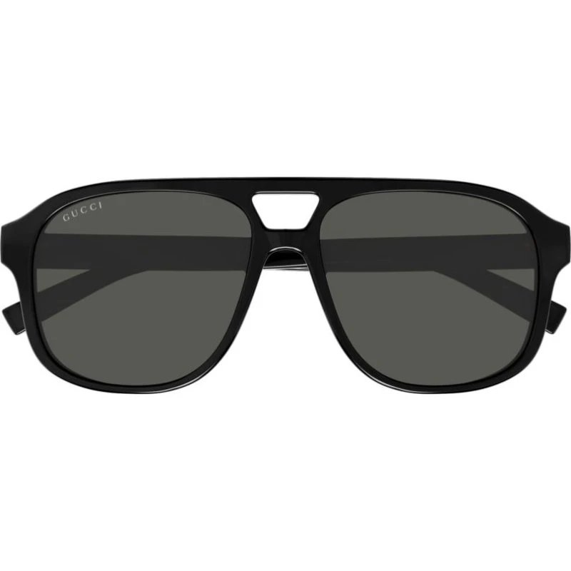 Gucci Occhiali da Sole GG1856S Uomo Nero Pilot Grigio 57mm