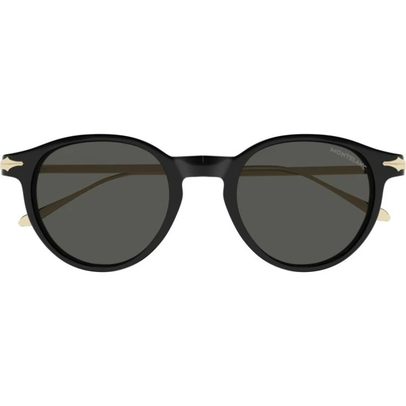 Montblanc MB0407S Occhiali da Sole Uomo Rotondi Oro e Grigio 49mm