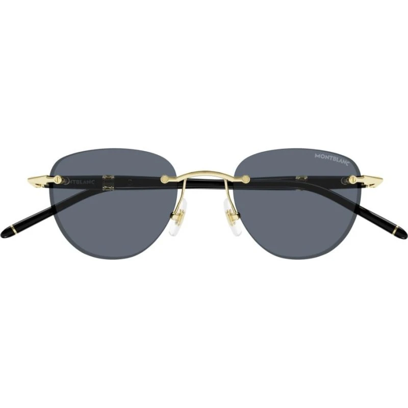 Montblanc MB0412S Occhiali da Sole Uomo Oro e Lenti Grigie